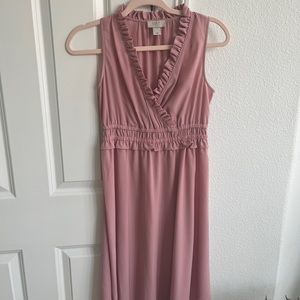 Loft mid length dress blush pink XS Petite